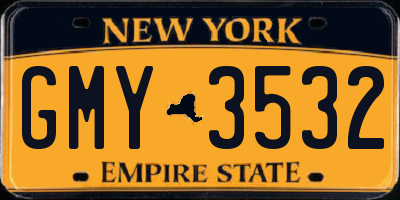 NY license plate GMY3532