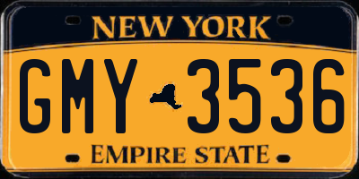 NY license plate GMY3536