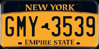 NY license plate GMY3539