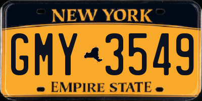 NY license plate GMY3549