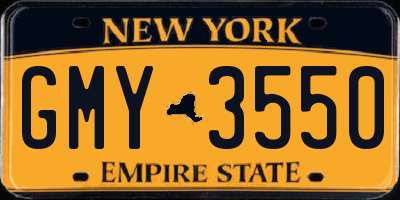 NY license plate GMY3550
