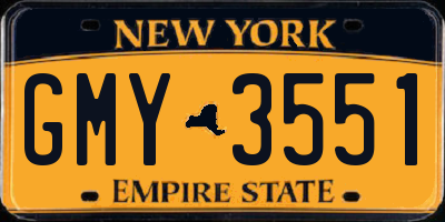 NY license plate GMY3551