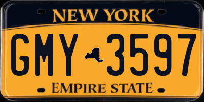 NY license plate GMY3597