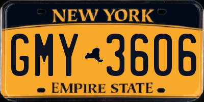 NY license plate GMY3606