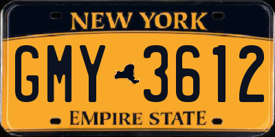 NY license plate GMY3612