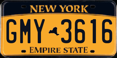 NY license plate GMY3616