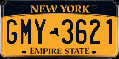 NY license plate GMY3621