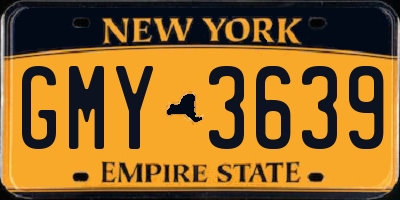 NY license plate GMY3639