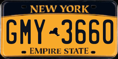 NY license plate GMY3660