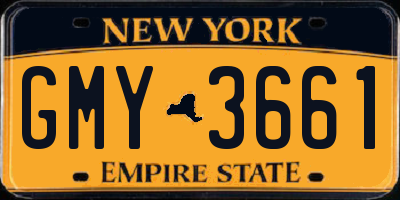 NY license plate GMY3661
