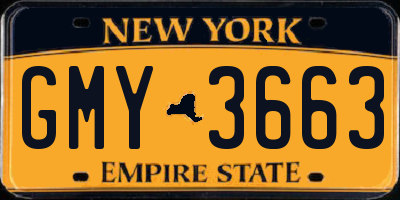 NY license plate GMY3663