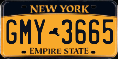 NY license plate GMY3665