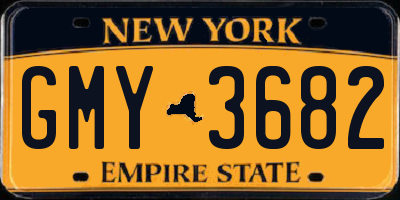 NY license plate GMY3682