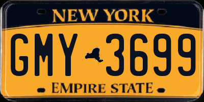 NY license plate GMY3699