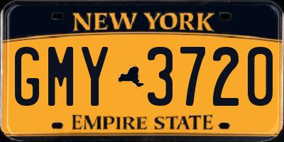 NY license plate GMY3720