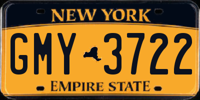 NY license plate GMY3722