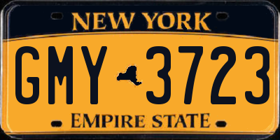 NY license plate GMY3723