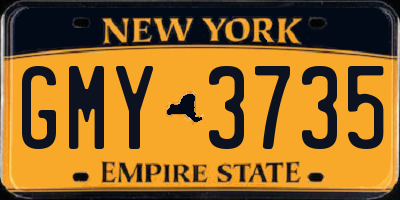 NY license plate GMY3735
