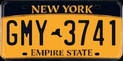 NY license plate GMY3741
