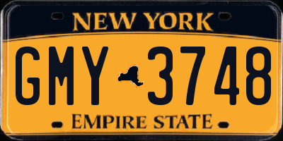 NY license plate GMY3748