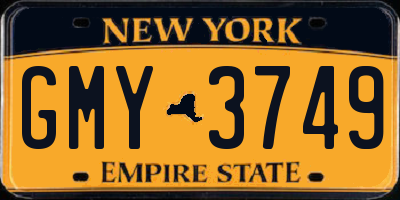 NY license plate GMY3749