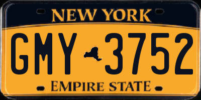 NY license plate GMY3752