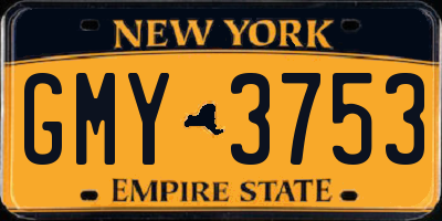 NY license plate GMY3753