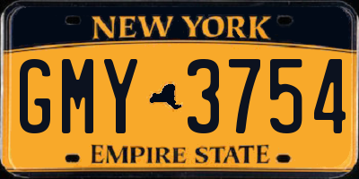 NY license plate GMY3754