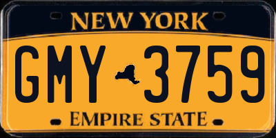 NY license plate GMY3759