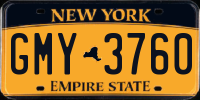 NY license plate GMY3760