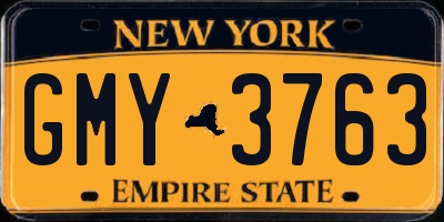 NY license plate GMY3763