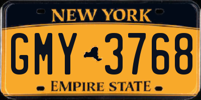 NY license plate GMY3768