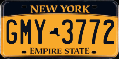 NY license plate GMY3772