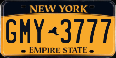 NY license plate GMY3777