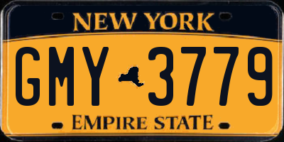 NY license plate GMY3779