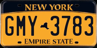 NY license plate GMY3783