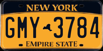 NY license plate GMY3784