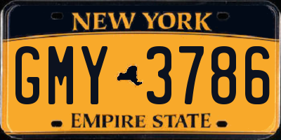 NY license plate GMY3786