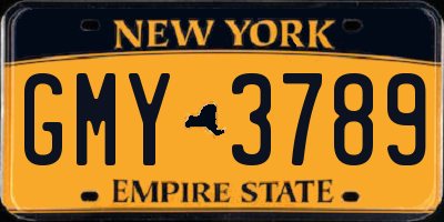 NY license plate GMY3789