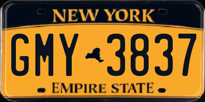 NY license plate GMY3837