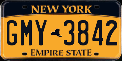 NY license plate GMY3842