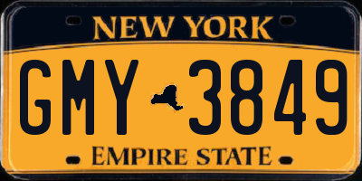 NY license plate GMY3849