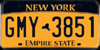 NY license plate GMY3851