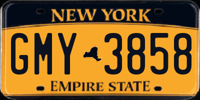 NY license plate GMY3858