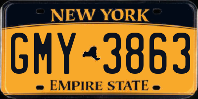 NY license plate GMY3863