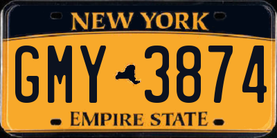 NY license plate GMY3874
