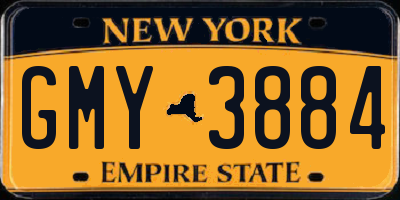 NY license plate GMY3884