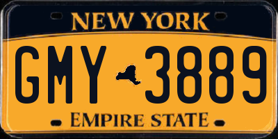 NY license plate GMY3889