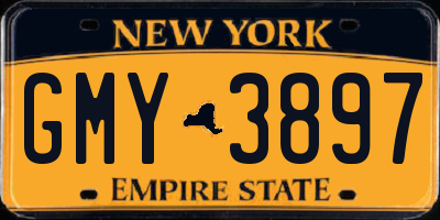 NY license plate GMY3897