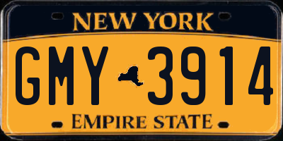 NY license plate GMY3914